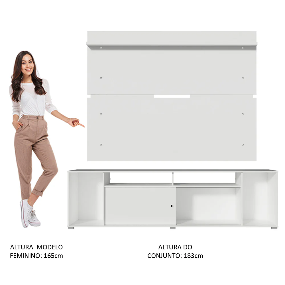 Rack Madesa Cancun e Painel para TV até 65 Polegadas Branco - Image 6
