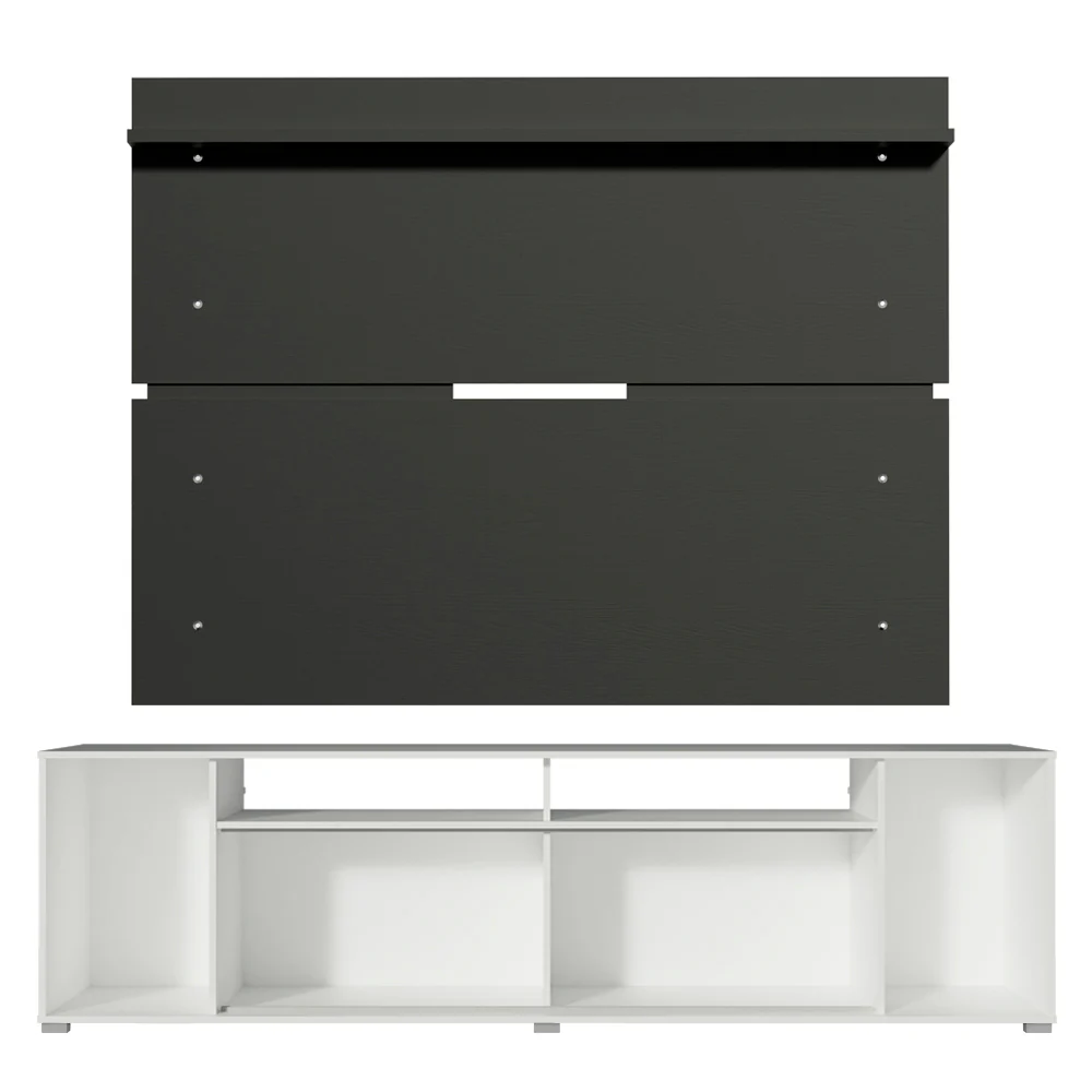 Rack Madesa Cancun e Painel para TV até 65 Polegadas Branco/Preto 738N - Image 9