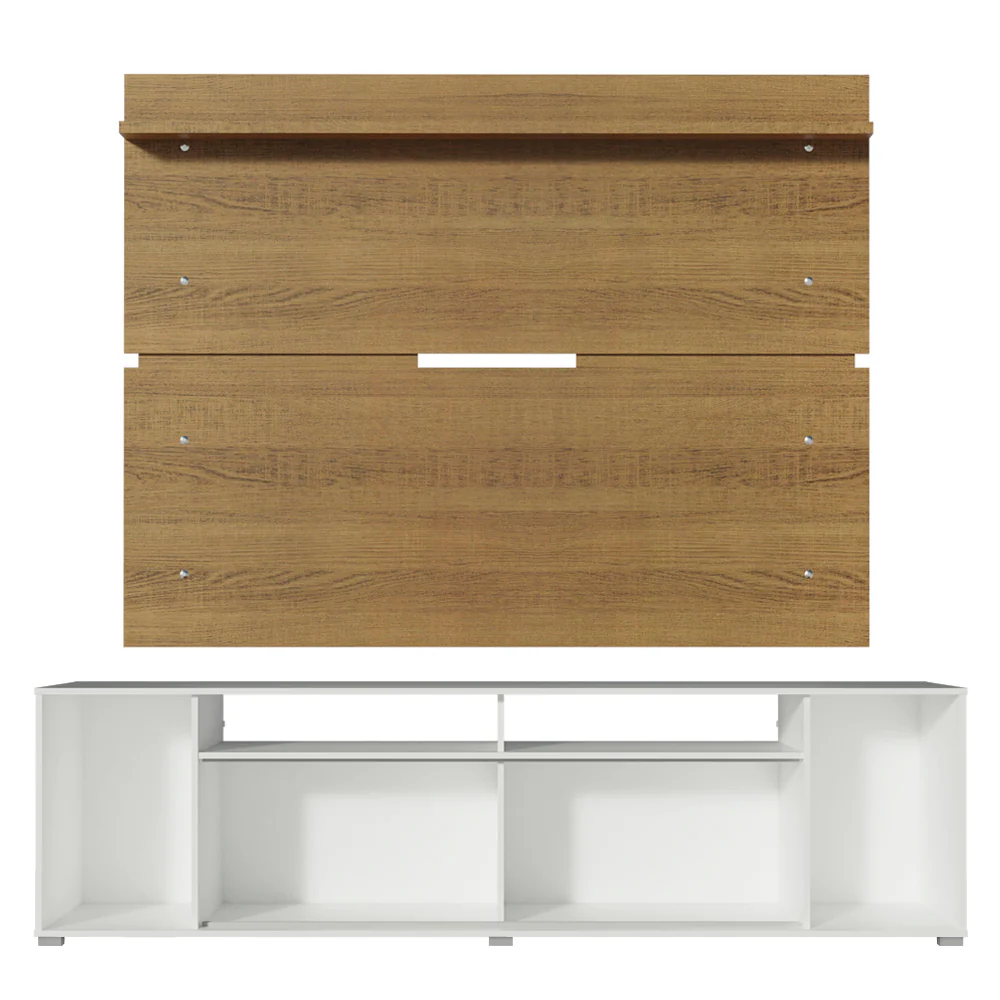 Rack Madesa Cancun e Painel para TV até 65 Polegadas Branco/Rustic 095Z - Image 9