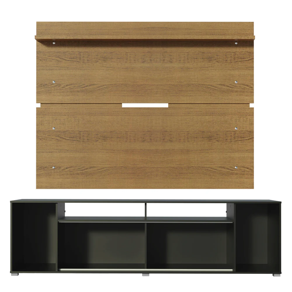 Rack Madesa Cancun e Painel para TV até 65 Polegadas Preto/Rustic 8N5Z - Image 9