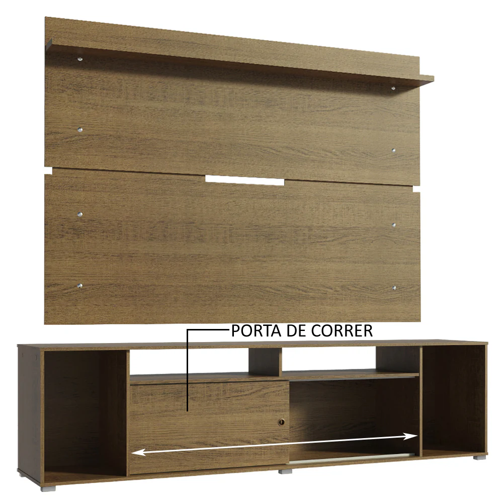 Rack Madesa Cancun e Painel para TV até 65 Polegadas Rustic - Image 5