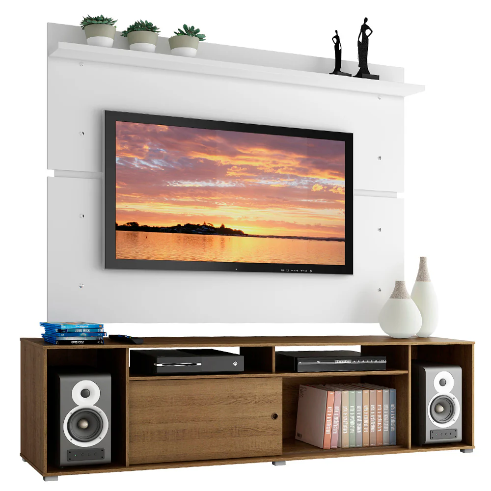 Rack Madesa Cancun e Painel para TV até 65 Polegadas Rustic/Branco 5Z09 - Image 2