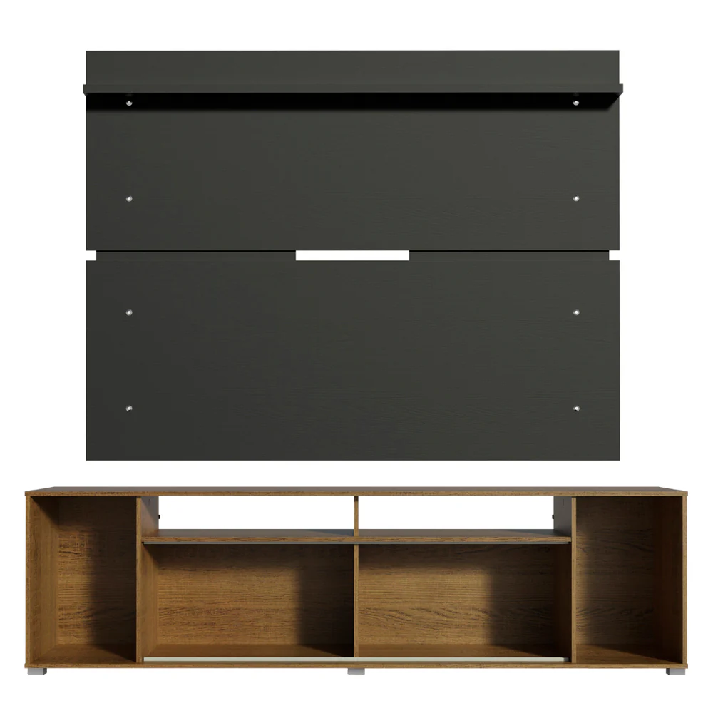 Rack Madesa Cancun e Painel para TV até 65 Polegadas Rustic/Preto 5Z8N - Image 9