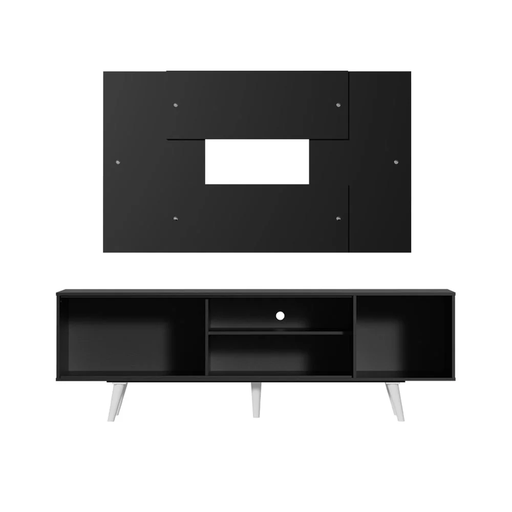 Rack Madesa Dubai com Pés e Painel para TV até 58 Polegadas Preto/Preto 8N77 - Image 7