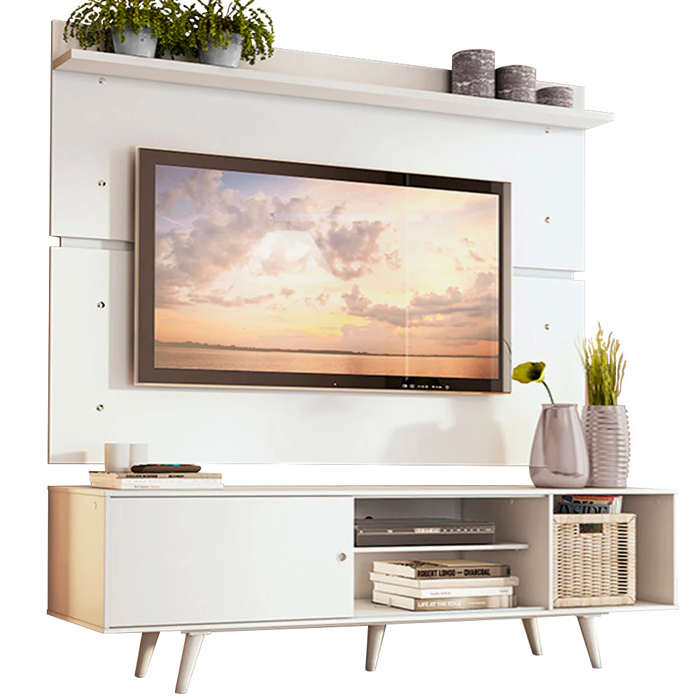 Rack Madesa Dubai e Painel para TV até 65 Polegadas com Pés Branco - Image 2