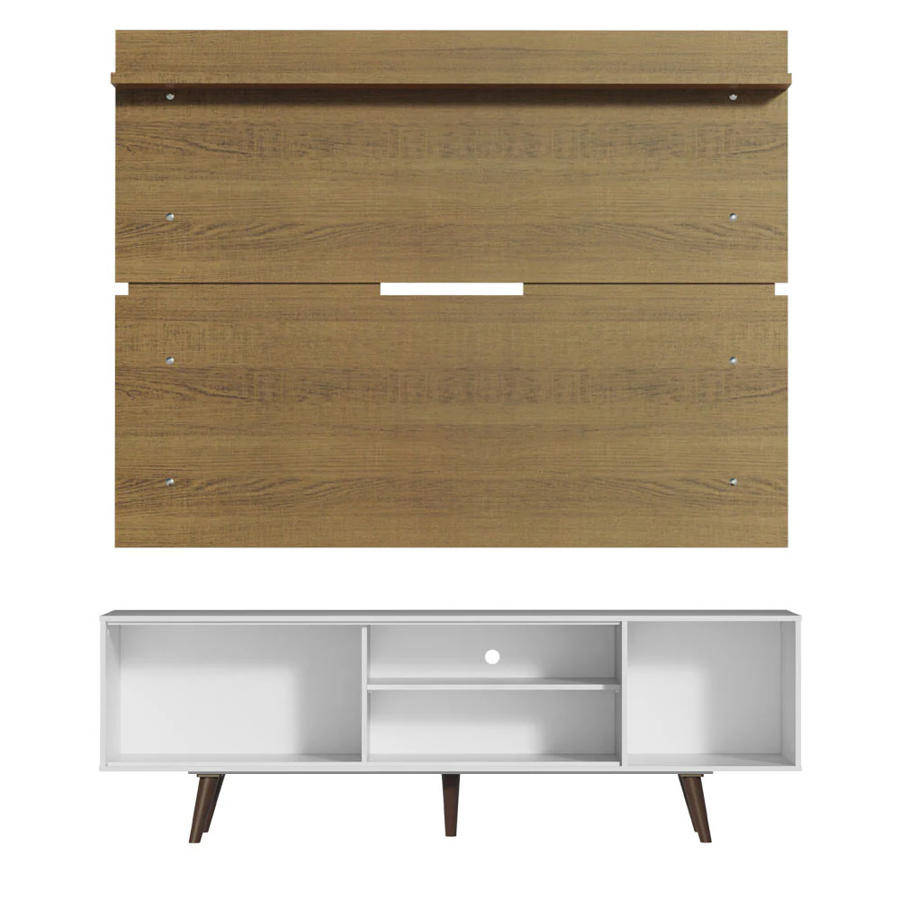 Rack Madesa Dubai e Painel para TV até 65 Polegadas com Pés Branco/Rustic 9B5Z - Image 9