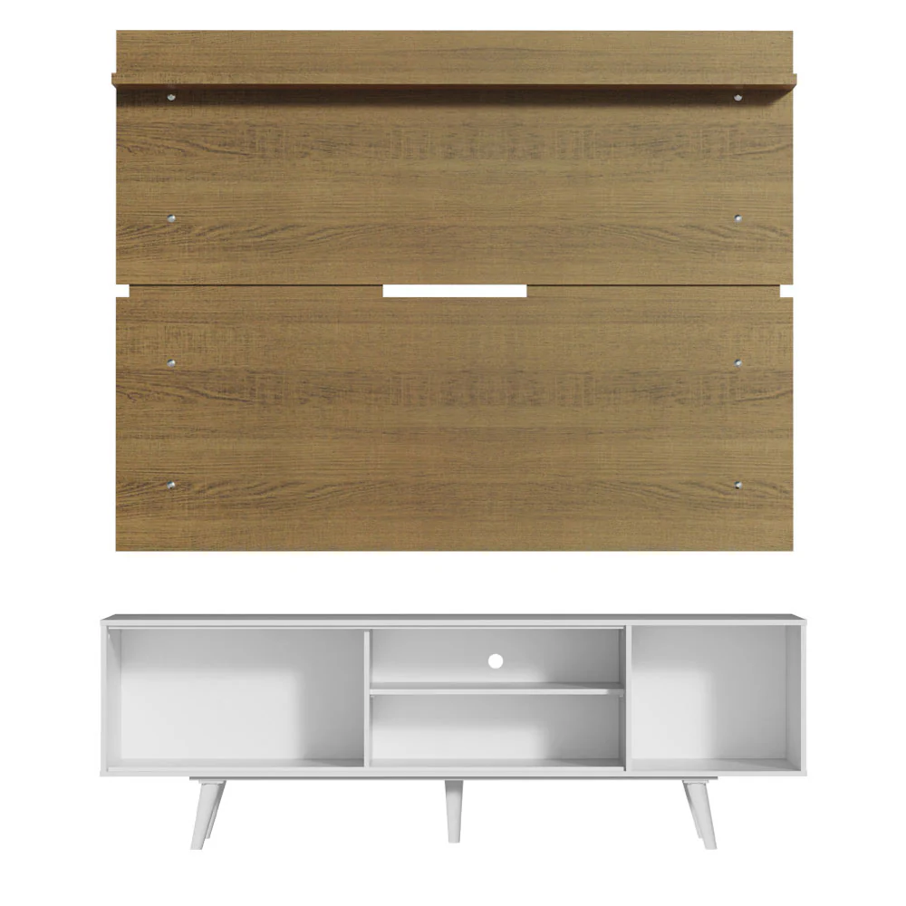 Rack Madesa Dubai e Painel para TV até 65 Polegadas com Pés Branco/Rustic 9B6E - Image 9