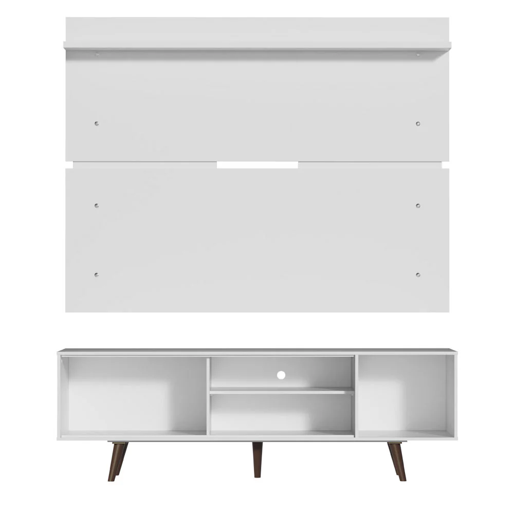 Rack Madesa Dubai e Painel para TV até 65 Polegadas com Pés Branco/Rustic 9B9B - Image 9