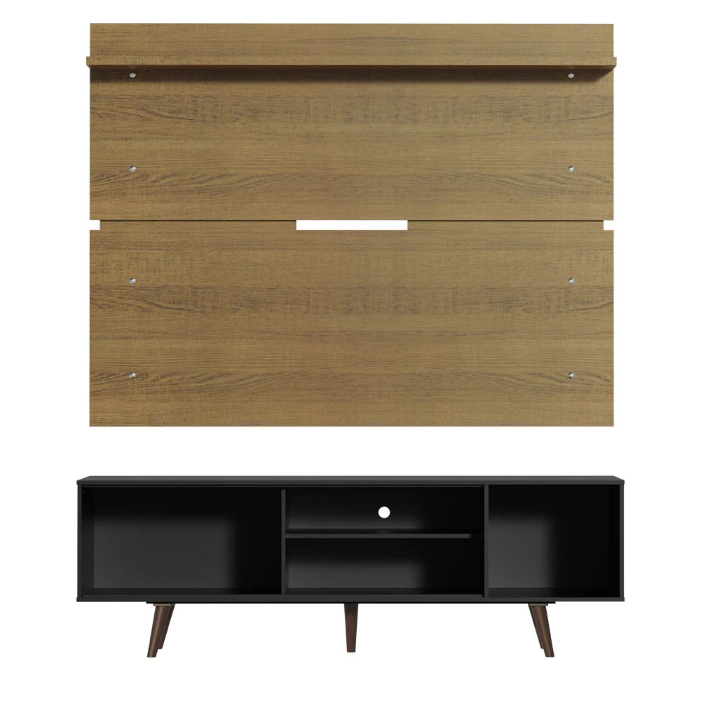 Rack Madesa Dubai e Painel para TV até 65 Polegadas com Pés Preto/Rustic 8N5Z - Image 9