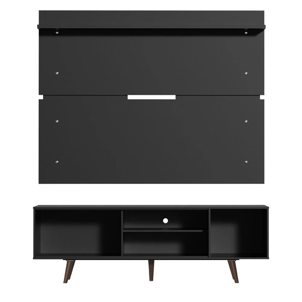 Rack Madesa Dubai e Painel para TV até 65 Polegadas com Pés Preto/Rustic D8D8 - Image 9