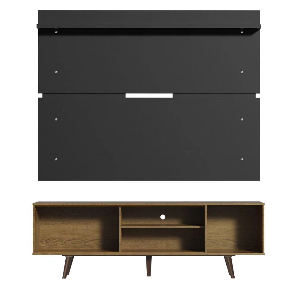 Rack Madesa Dubai e Painel para TV até 65 Polegadas com Pés Rustic/Preto 7KD8 - Image 9