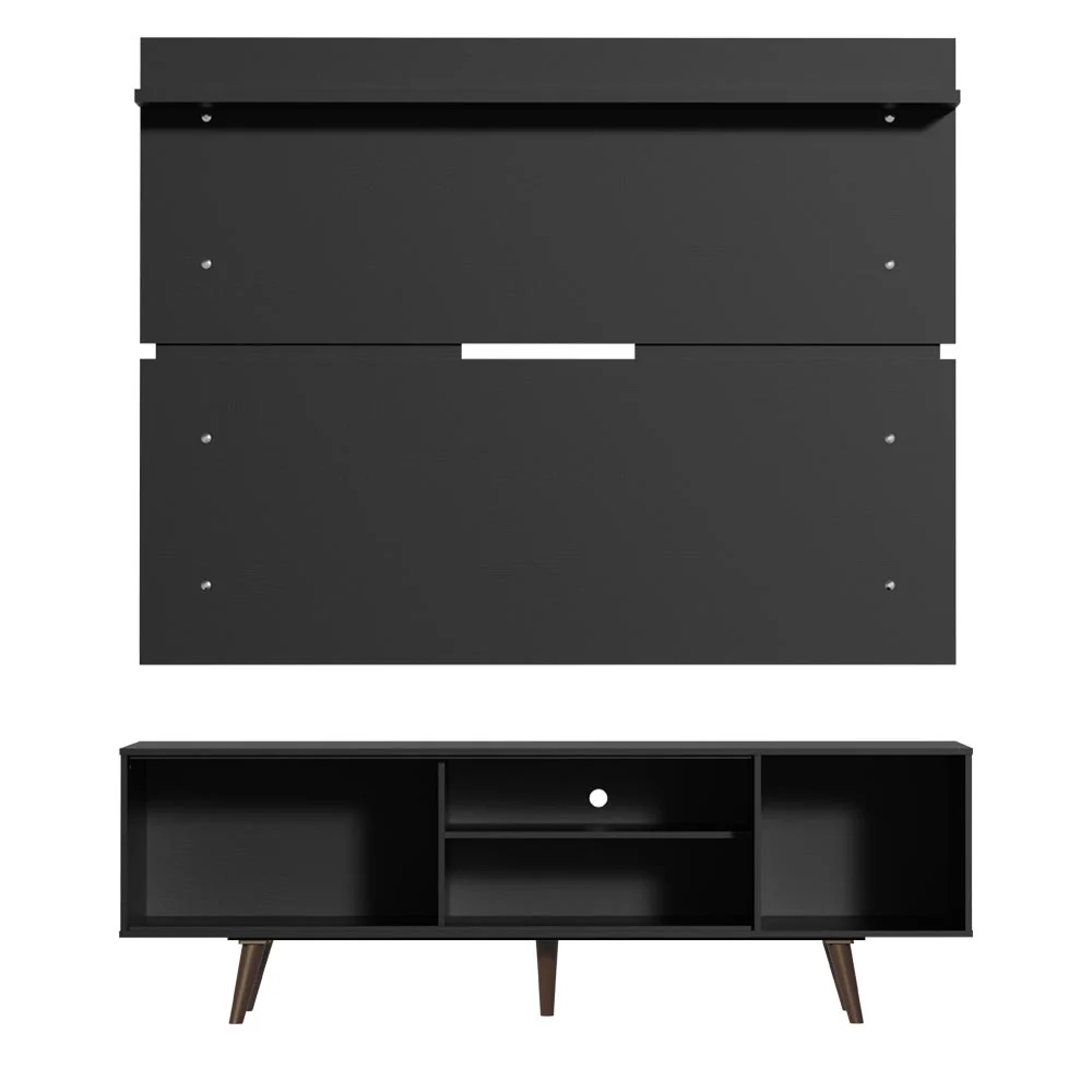 Rack Madesa Dubai e Painel para TV até 65 Polegadas com Pés Preto/Rustic 8ND8 - Image 9
