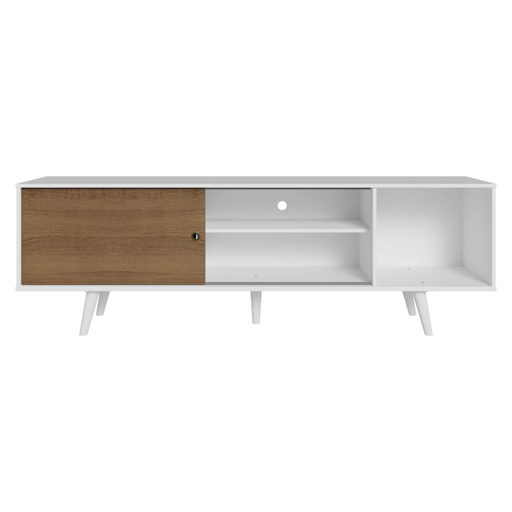 Rack Madesa Dubai para TV até 65 Polegadas com Pés Branco/Rustic 9B09 - Image 7