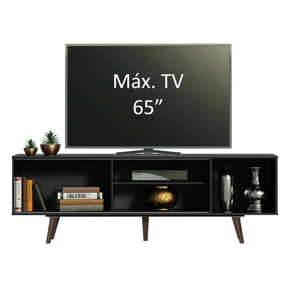 Rack Madesa Dubai para TV até 65 Polegadas com Pés Preto/Rustic 8N5Z - Image 4