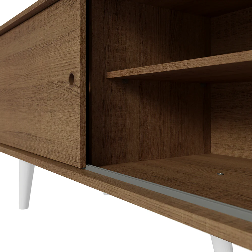 Rack Madesa Dubai para TV até 65 Polegadas com Pés Rustic/Branco 5Z09 - Image 8