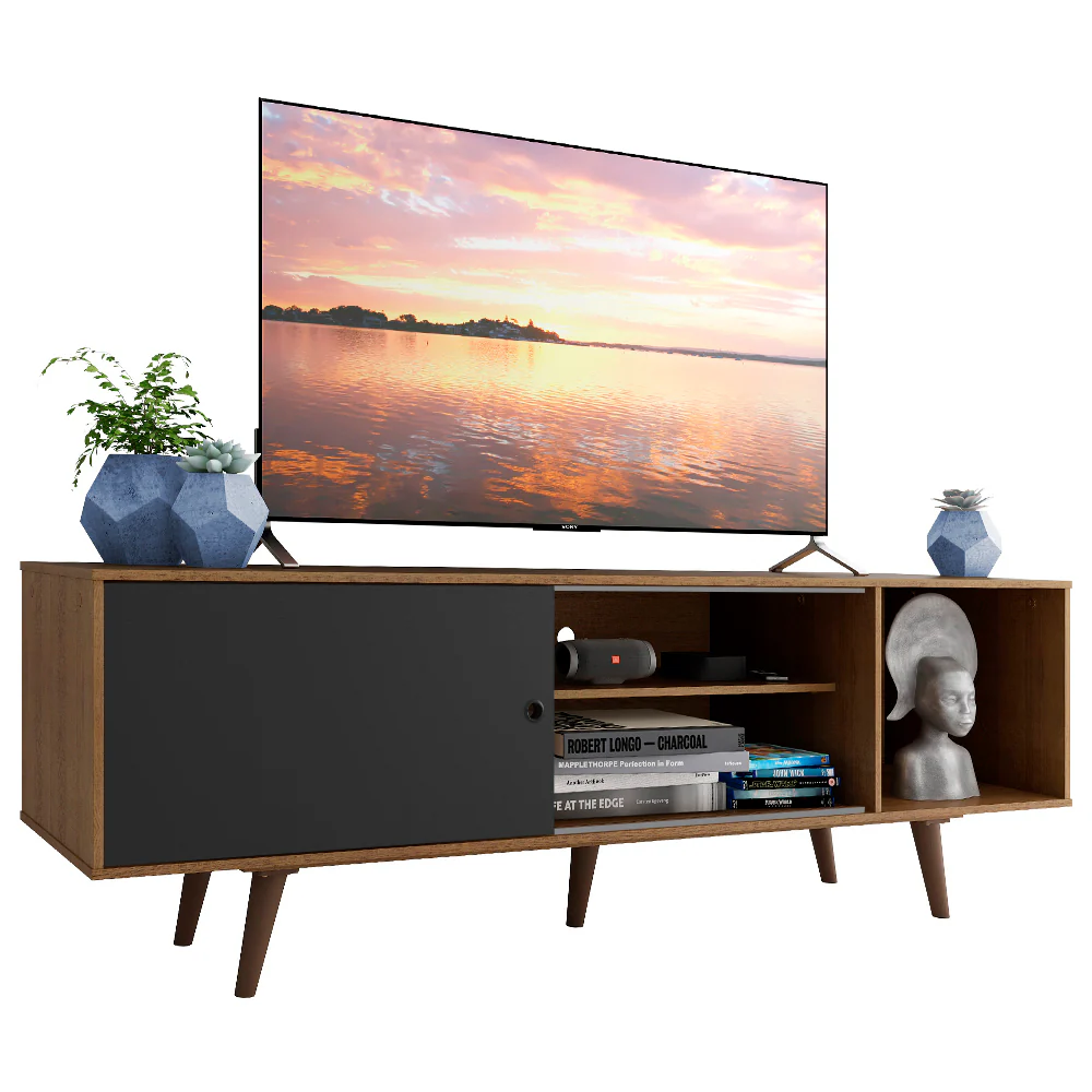 Rack para TV até 65 Polegadas com Pés Rustic/Preto 7K5Z Madesa Dubai - Image 2