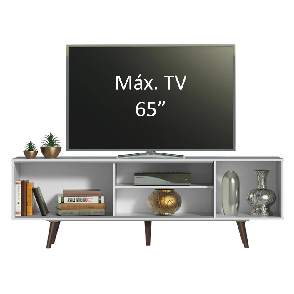 Rack Madesa Dubai para TV até 65 Polegadas com Pés Branco/Rustic 095Z - Image 5
