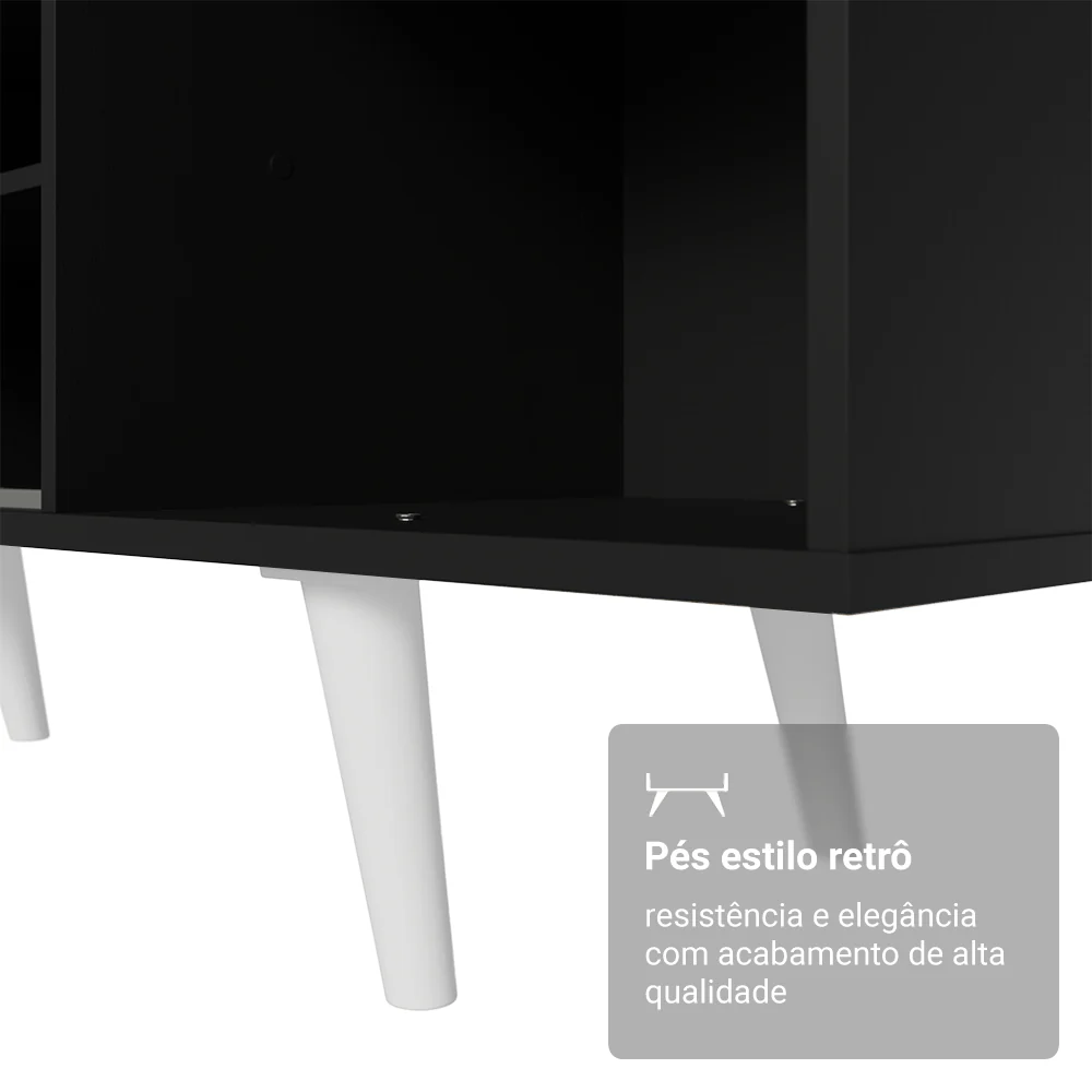 Rack Madesa Dubai para TV até 65 Polegadas com Pés Preto/Branco 7709 - Image 6