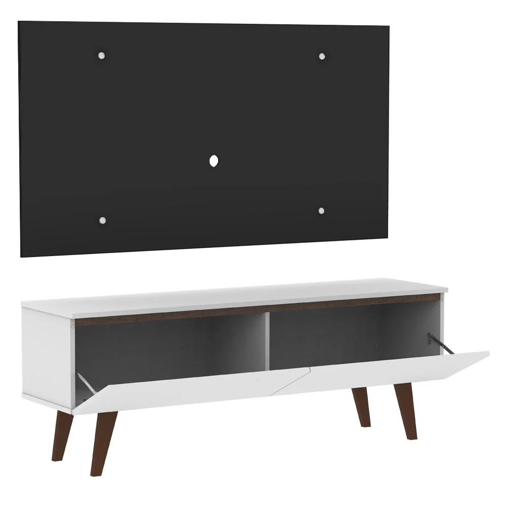 Rack Madesa Le Mans e Painel para TV até 55 Polegadas 2 Portas Branco/Preto - Image 5