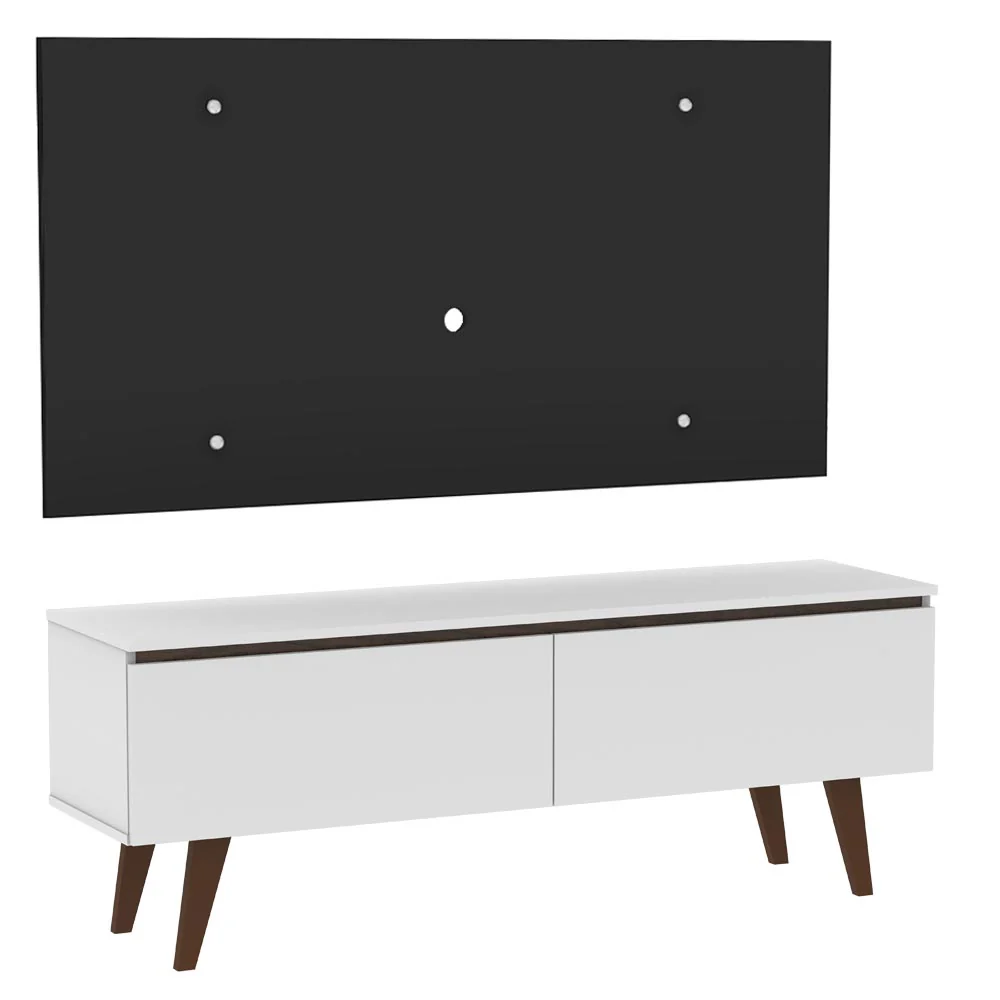 Rack Madesa Le Mans e Painel para TV até 55 Polegadas 2 Portas Branco/Preto - Image 7