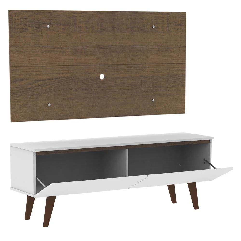 Rack Madesa Le Mans e Painel para TV até 55 Polegadas 2 Portas Branco/Rustic - Image 5