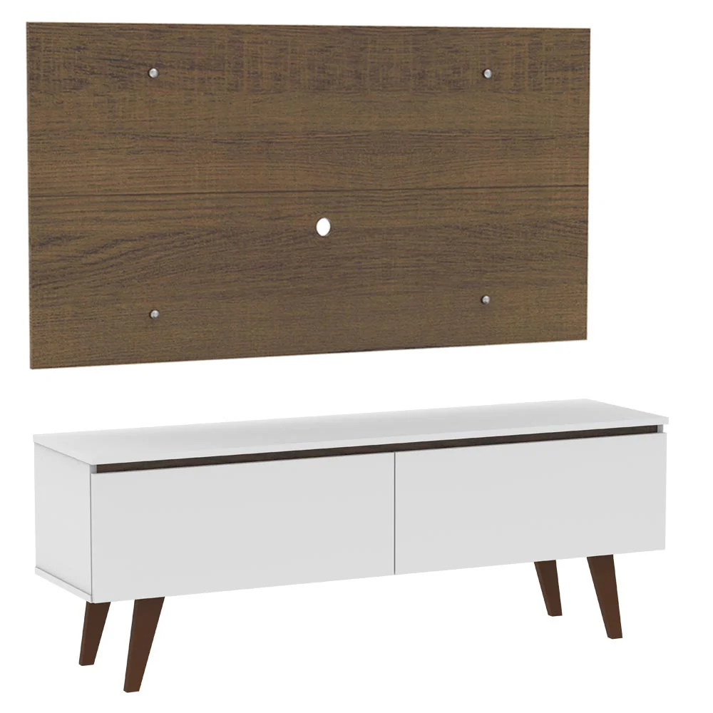 Rack Madesa Le Mans e Painel para TV até 55 Polegadas 2 Portas Branco/Rustic - Image 7