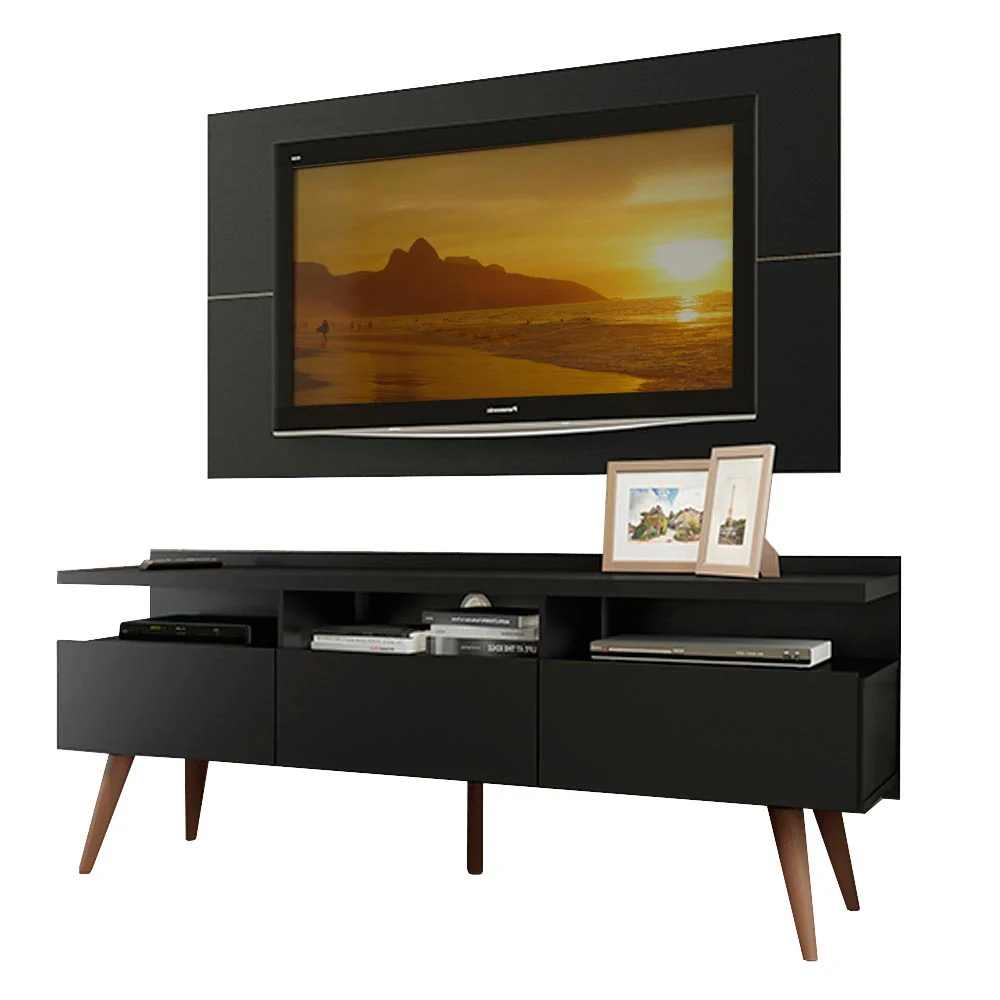 Rack Madesa Londres e Painel para TV até 55 Polegadas Preto - Image 2