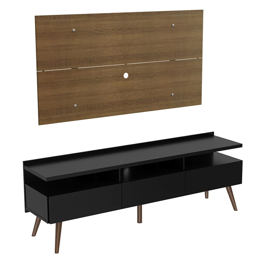 Rack Madesa Londres e Painel para TV até 55 Polegadas Rustic/Preto - Image 6