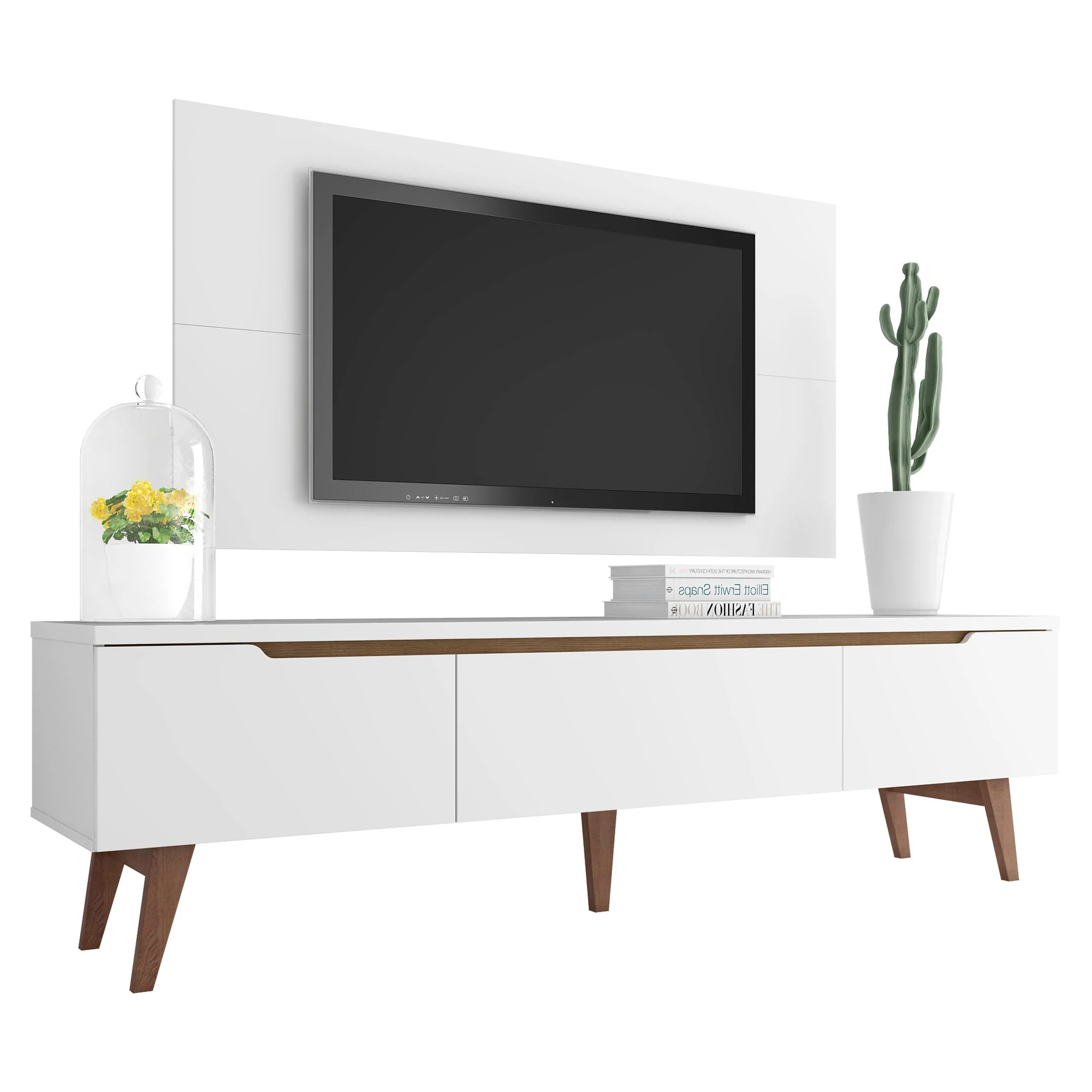 Rack Madesa Reims e Painel para TV até 55 Polegadas 2 Portas e 1 Gaveta Branco - Image 2