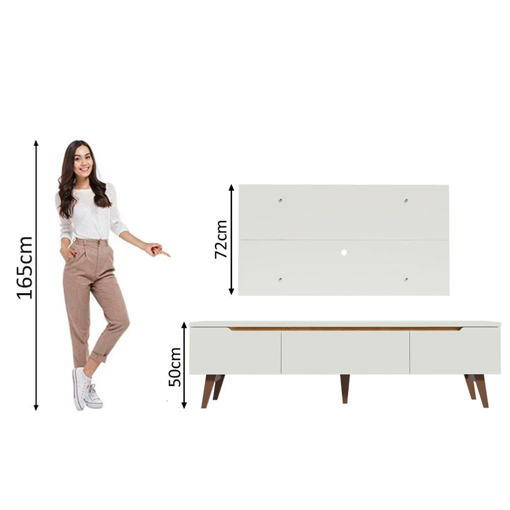 Rack Madesa Reims e Painel para TV até 55 Polegadas 2 Portas e 1 Gaveta Branco - Image 6