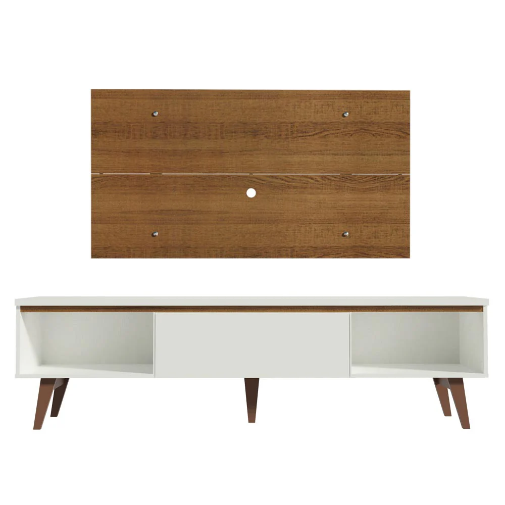 Rack Madesa Reims e Painel para TV até 55 Polegadas 2 Portas e 1 Gaveta Branco/Rustic - Image 7