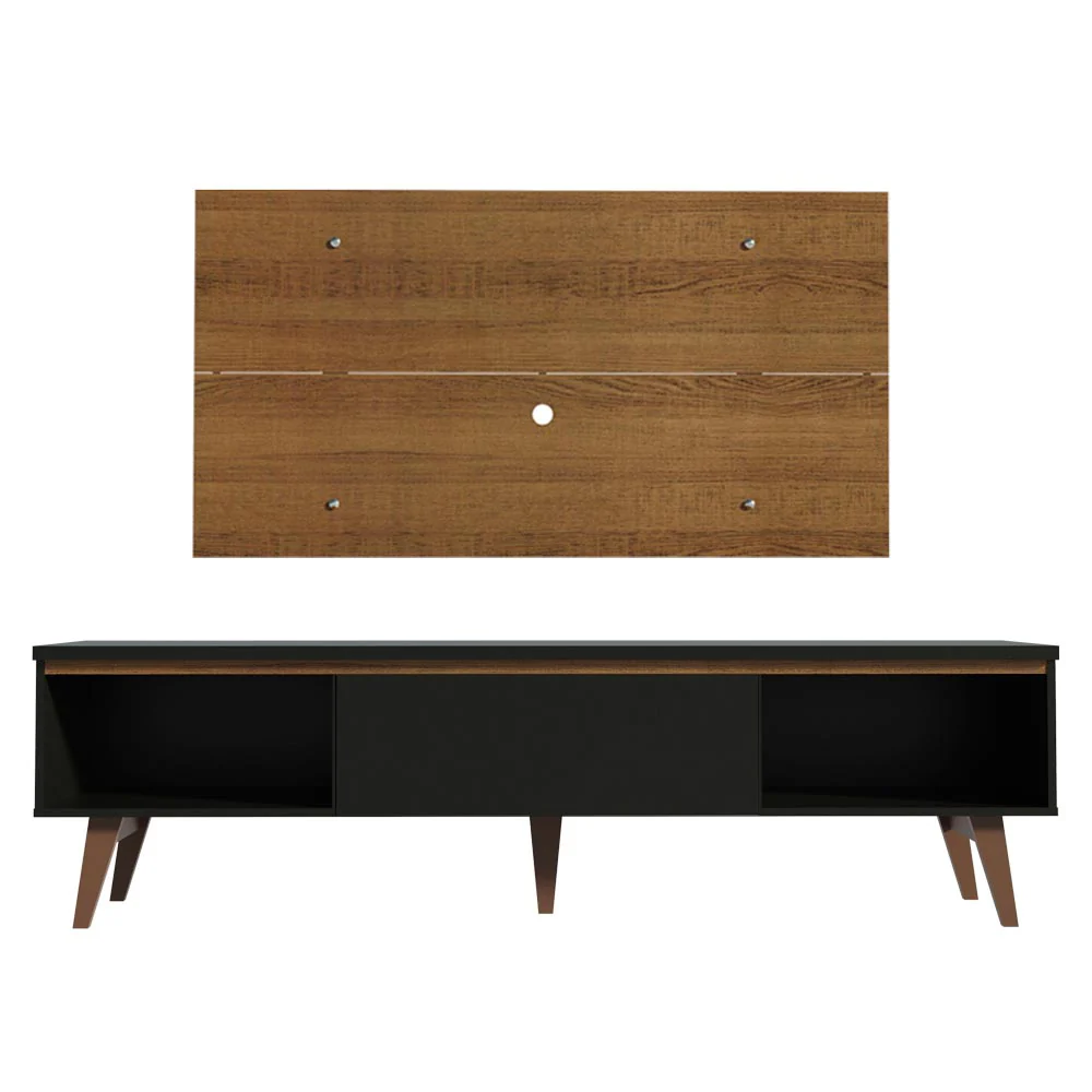 Rack Madesa Reims e Painel para TV até 55 Polegadas 2 Portas e 1 Gaveta Rustic/Preto - Image 7