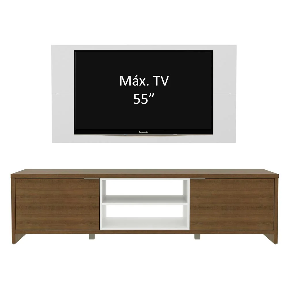 Rack Madesa Metz e Painel para TV até 55 Polegadas Rustic/Branco - Image 4