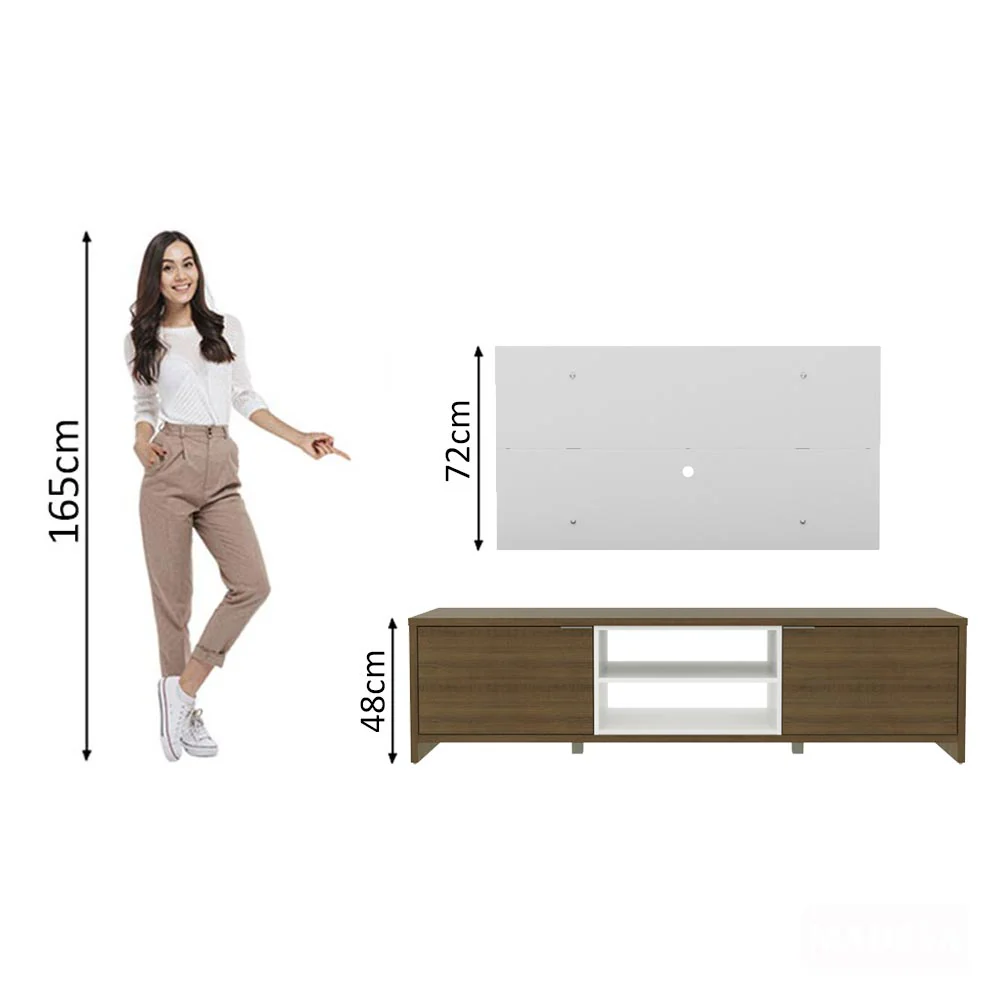 Rack Madesa Metz e Painel para TV até 55 Polegadas Rustic/Branco - Image 5