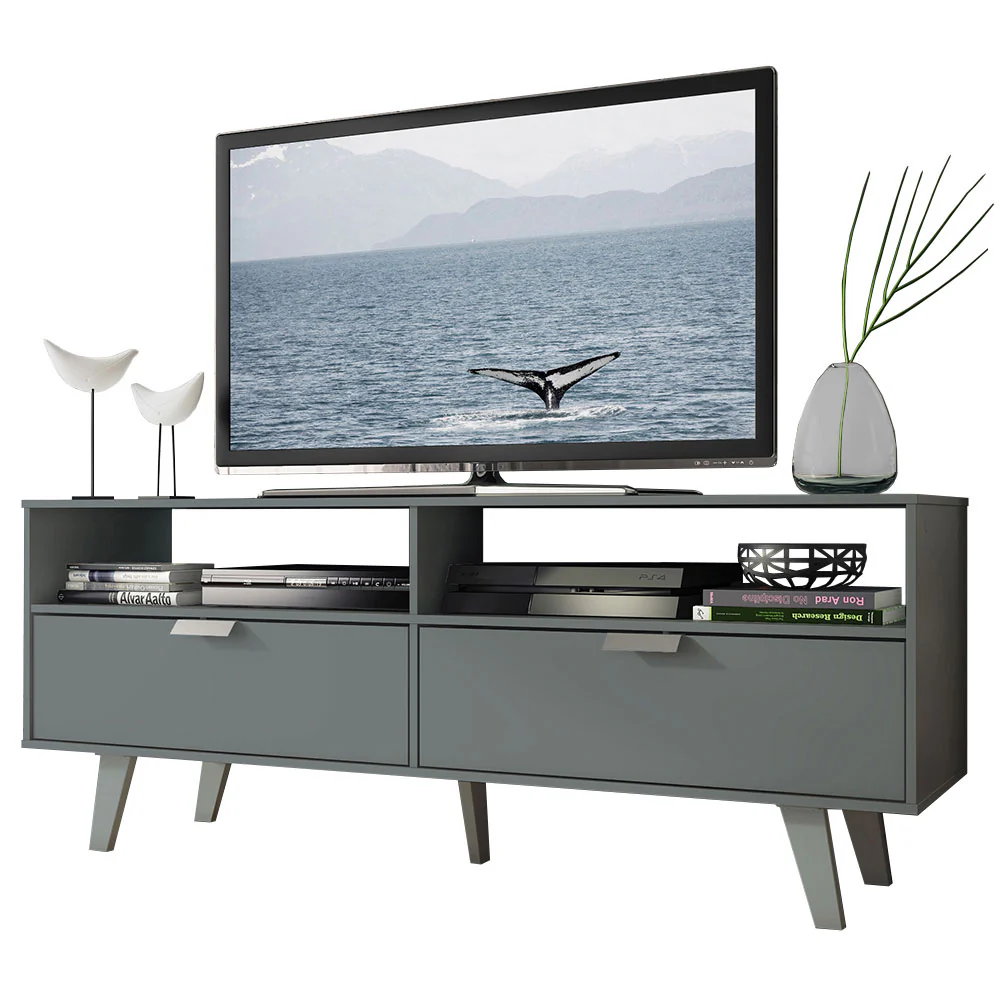 Rack para TV até 55 Polegadas Madesa Oslo com 2 Portas Cinza - Image 2