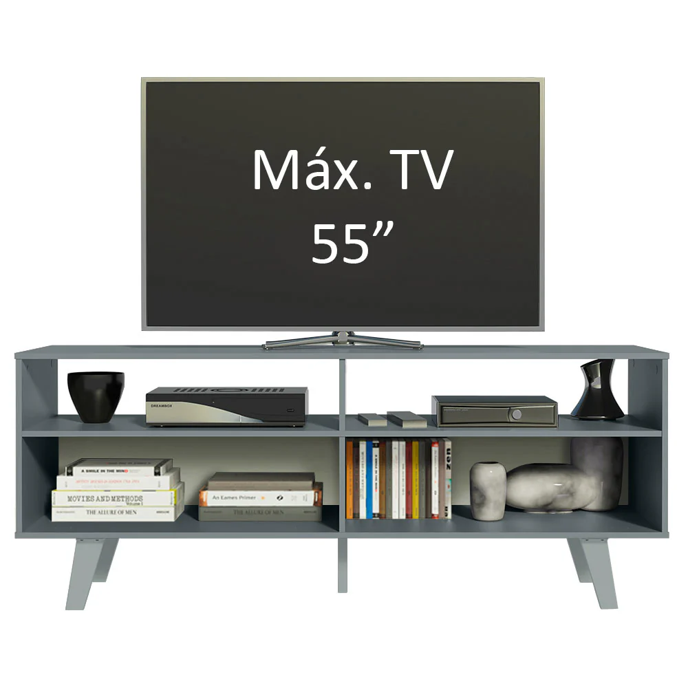 Rack para TV até 55 Polegadas Madesa Oslo com 2 Portas Cinza - Image 4