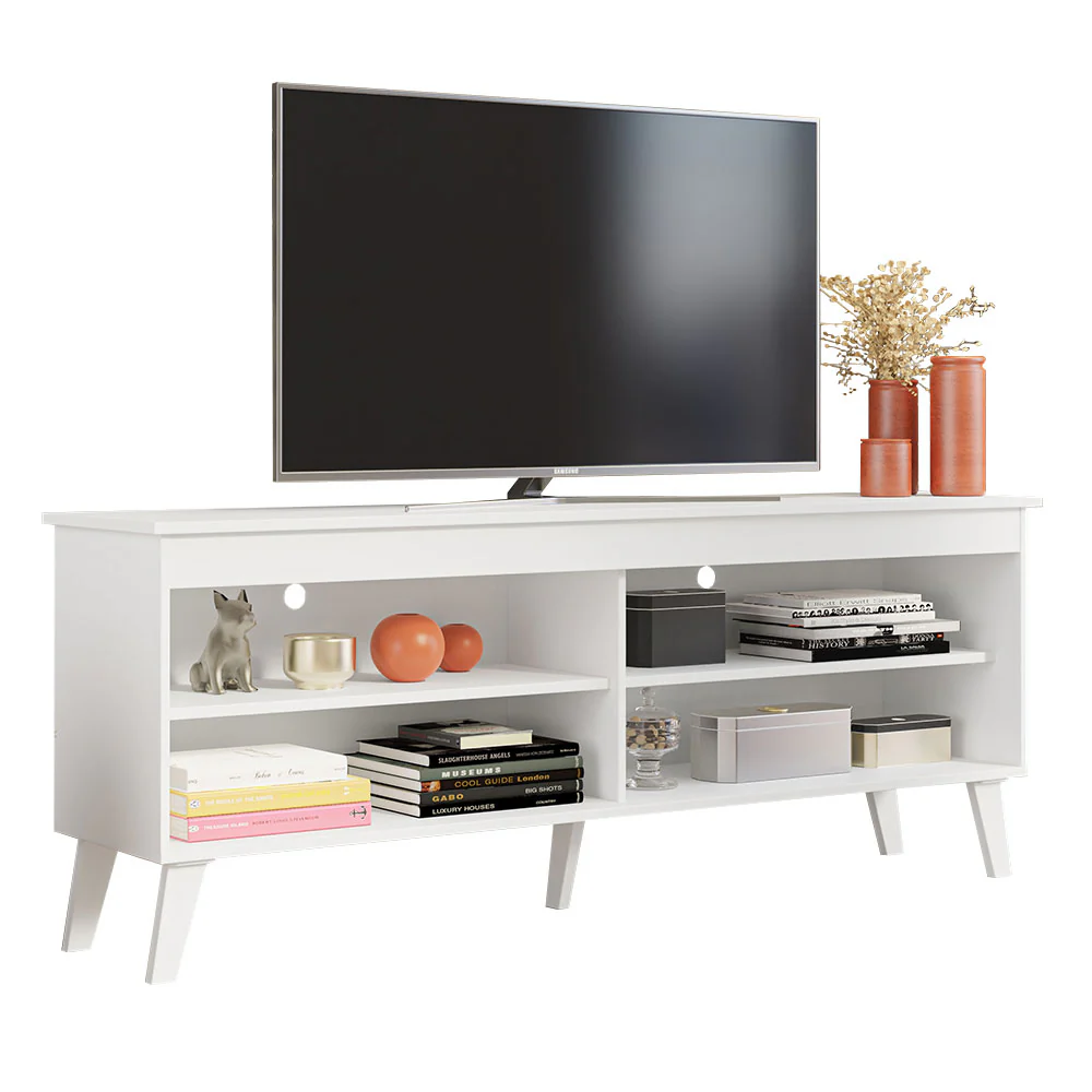 Rack para TV até 65 Polegadas com Pés Branco Turim Madesa - Image 2