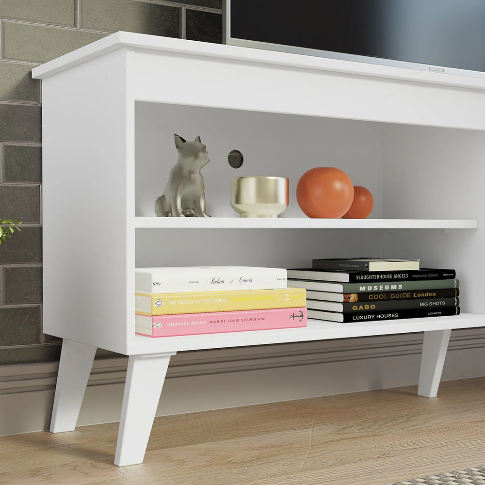 Rack para TV até 65 Polegadas com Pés Branco Turim Madesa - Image 5