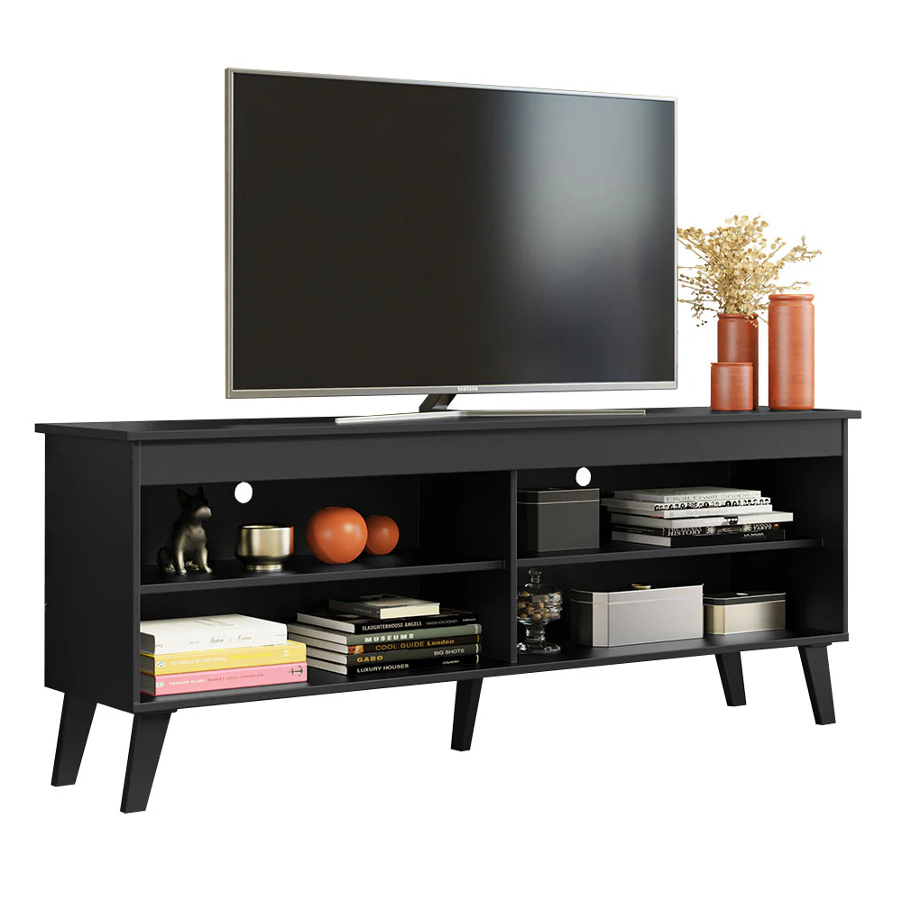 Rack para TV até 65 Polegadas com Pés Preto Turim Madesa - Image 2