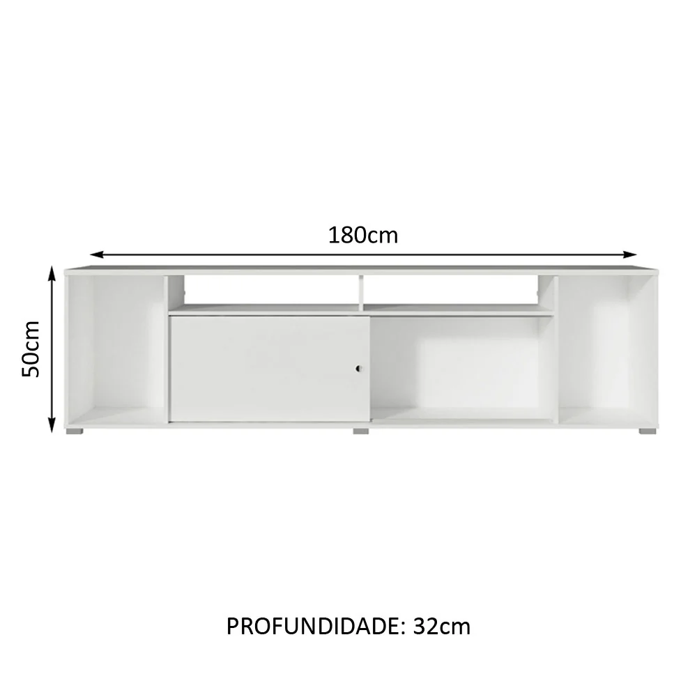 Rack para TV até 65 Polegadas Madesa Cancun Branco - Image 3