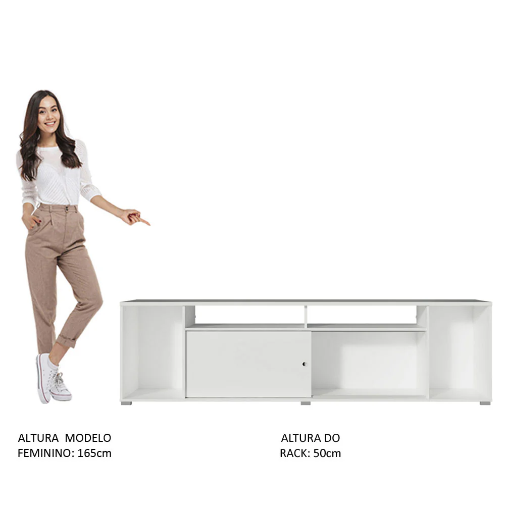 Rack para TV até 65 Polegadas Madesa Cancun Branco - Image 6