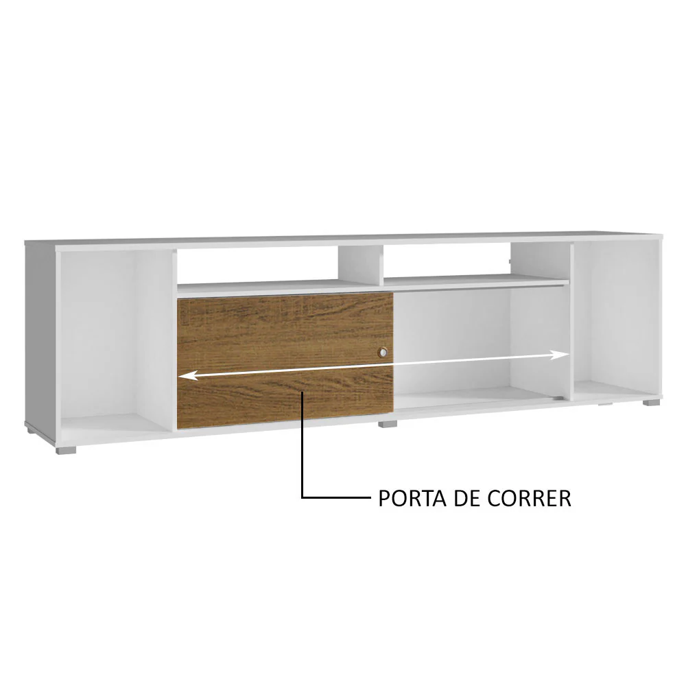 Rack para TV até 65 Polegadas Madesa Cancun Branco/Rustic - Image 5