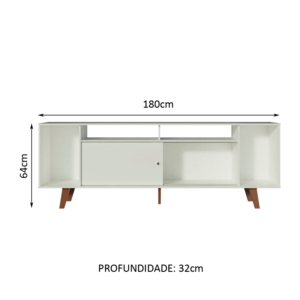 Rack para TV até 65 Polegadas Madesa Cancun com Pés Branco/Rustic 095Z - Image 3