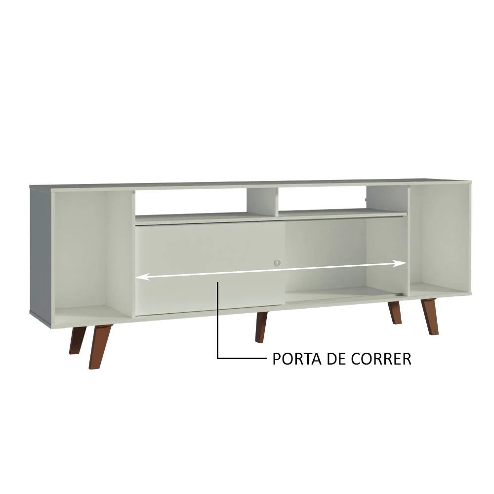 Rack para TV até 65 Polegadas Madesa Cancun com Pés Branco/Rustic 095Z - Image 5