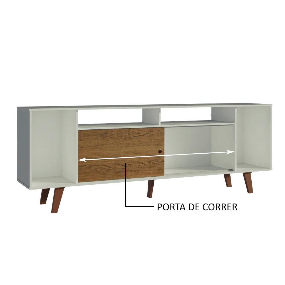 Rack para TV até 65 Polegadas Madesa Cancun com Pés Branco/Rustic 9B5Z - Image 5