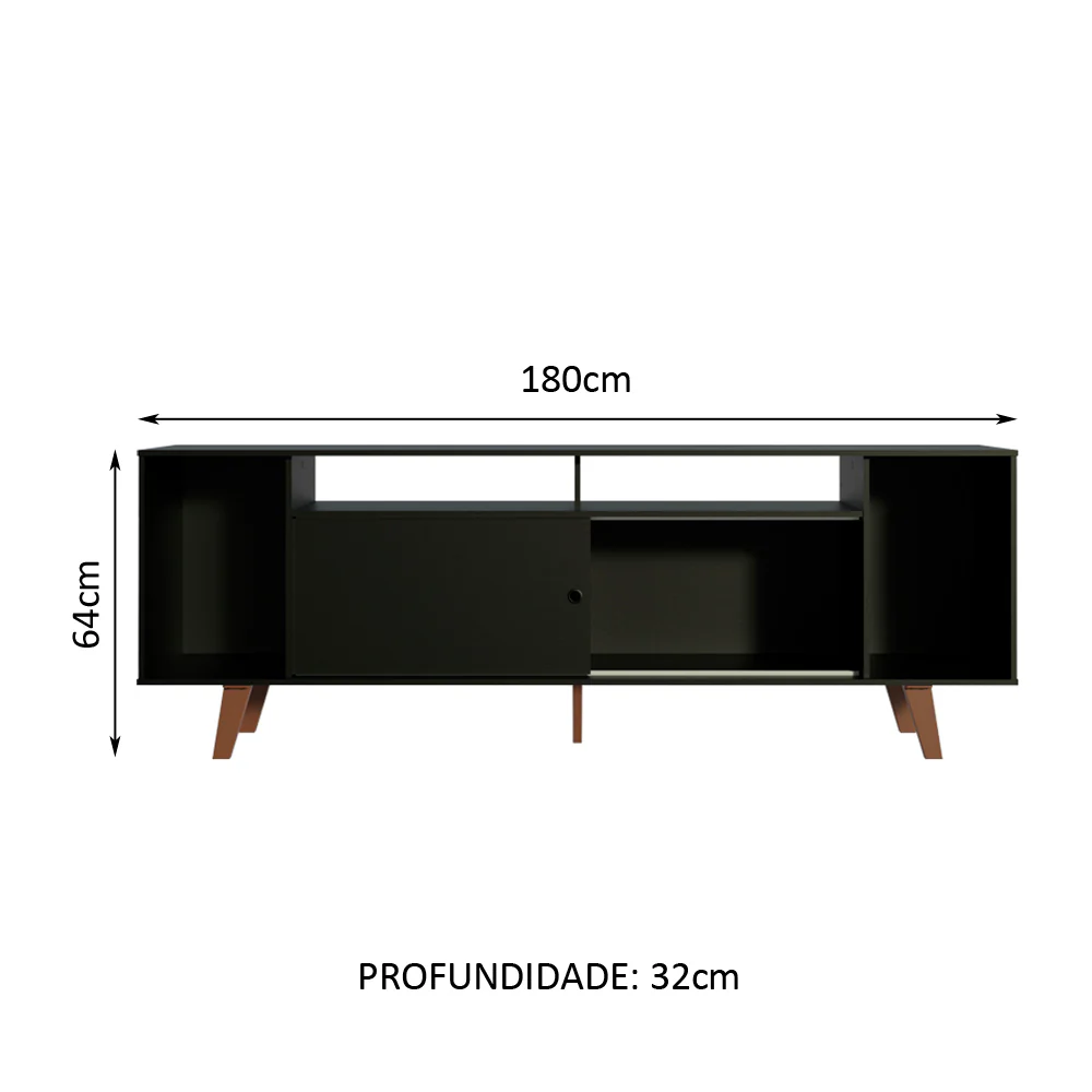 Rack para TV até 65 Polegadas Madesa Cancun com Pés Preto 8N5Z - Image 3
