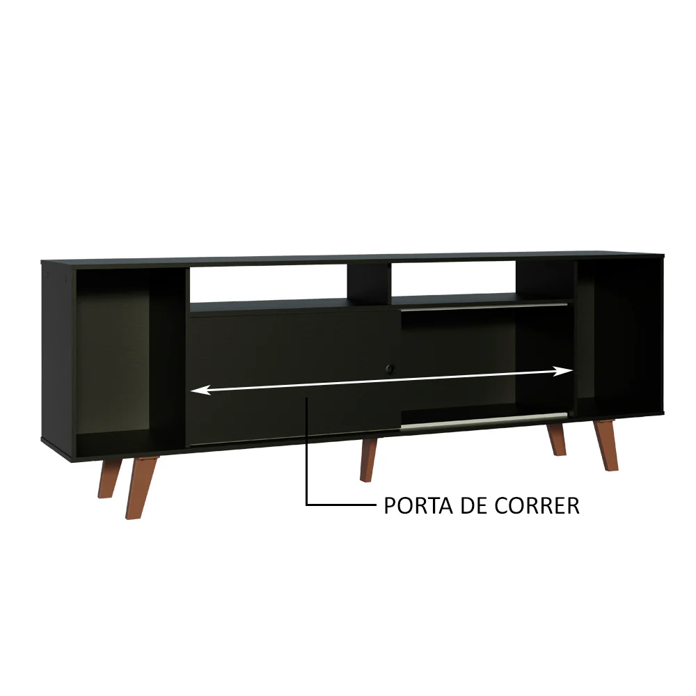 Rack para TV até 65 Polegadas Madesa Cancun com Pés Preto 8N5Z - Image 5