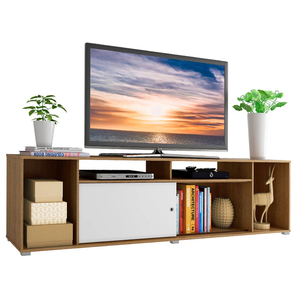 Rack para TV até 65 Polegadas Madesa Cancun Rustic/Branco - Image 2