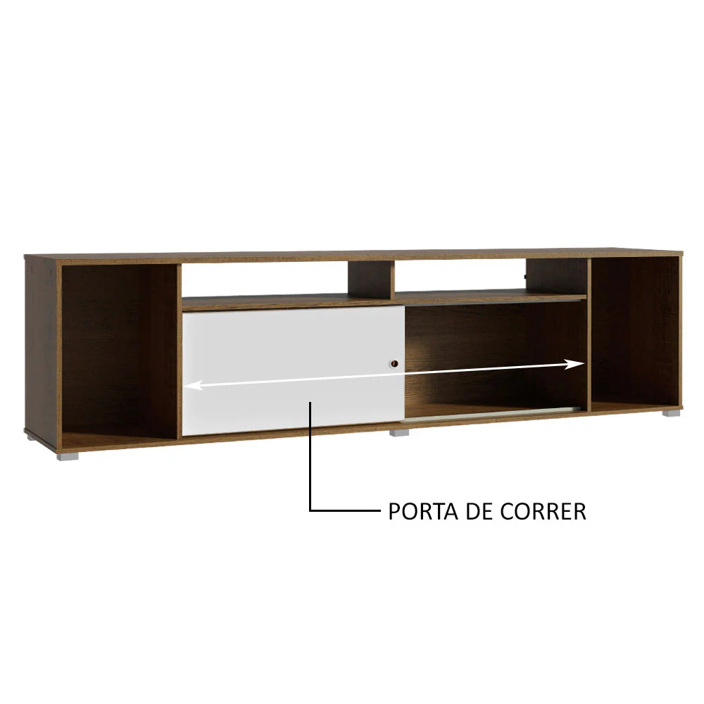 Rack para TV até 65 Polegadas Madesa Cancun Rustic/Branco - Image 5