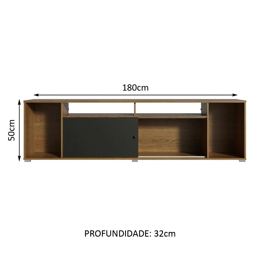 Rack para TV até 65 Polegadas Madesa Cancun Rustic/Preto - Image 3